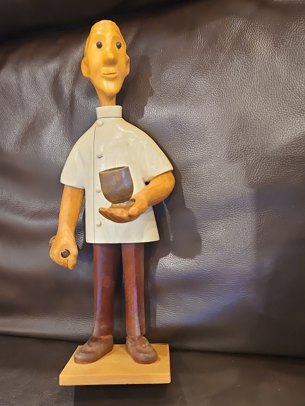 Vintage Handcrafted Wooden Romer Pharmacist Figurine